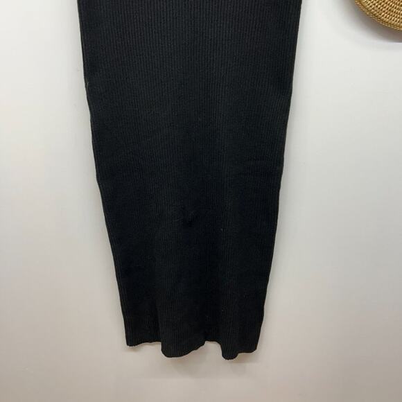 Eloquii Neutral Black Ribbed Knit Sleeveless Midi Tank Dress Plus Size 22/24 - Picture 4 of 6